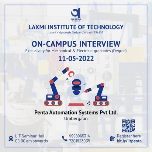 On Campus Interview of Penta Automation Systems Pvt Ltd, Umbergaon
